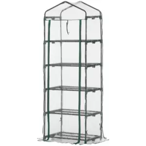 Outsunny Mini Greenhouse Outdoor Flower Stand Pvc Cover Portable 69 X 49 X 193Cm - Green