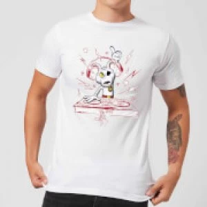 Danger Mouse DJ Mens T-Shirt - White - 4XL