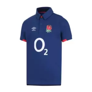 Umbro England Alternate Classic Short Sleeve Rugby Shirt 2020 2021 - Blue