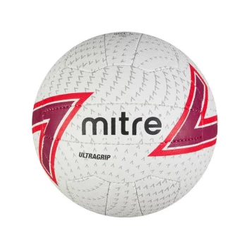 Mitre Ultragrip Match Netball - White/Red