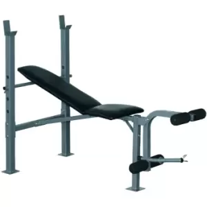 Adjustable Multi Gym Weight Bench Barbell Stand Chest Leg Abs Training - Homcom