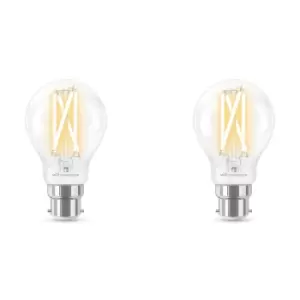 4lite Wiz Connected Smart A60 B22 Filament Bulb Clear - Twin Pack, Clear