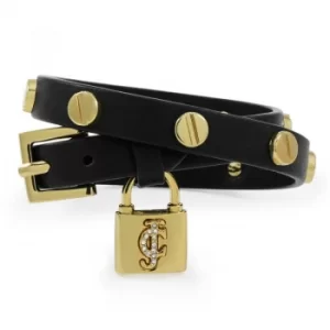 Ladies Juicy Couture PVD Gold plated Double Wrap Screw Leather Bracelet