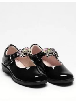 Lelli Kelly Girls Blossom Unicorn School Shoes - Black Patent, Size 1 Older