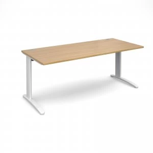 TR10 Straight Desk 1800mm x 800mm - White Frame Oak Top