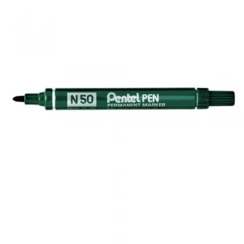 Pentel N50 D 2.2mm Bonded Fibre Bullet Tip Permanent Marker Green Pack of 12