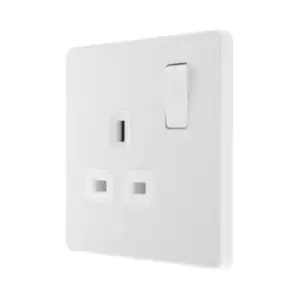 BG Evolve Pearl White Single Switched 13A Power Socket - PCDCL21W