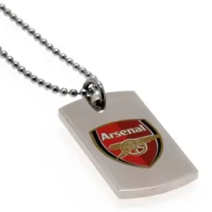 Arsenal FC Crest Dog Tag And Chain (One Size) (Silver/Red)