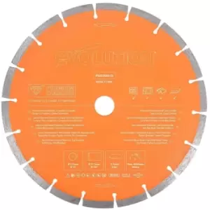 Evolution 255mm Premium Diamond Disc Cutter Blade With High Diamond Concentration, Segmented Edge and 22.2mm Bore