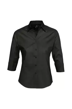 Effect 3/4 Sleeve Fitted Work Shirt