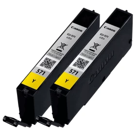 Canon CLI-571Y Original Yellow Ink Cartridge Twinpack *UNBOXED*