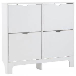 4 Drawer Narrow Shoe Cabinet - White