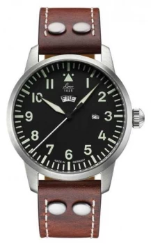 Laco GENF Quartz Pilot A Brown Leather Strap 861807 Watch