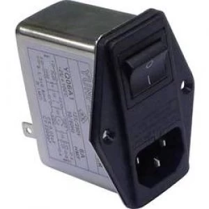 Mains filter IEC socket switch 2 fuses 250 V AC 6 A 0.8