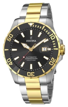 Festina F20532-2 Mens Automatic Two Tone Steel Bracelet Wristwat Colour - Black