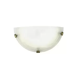 Chester Single Light Wall Fitting in Alabaster with Polished Brass Detail