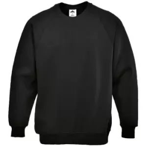 B300BKRXXXL - sz 3XL Roma Sweatshirt - Black - Black - Portwest