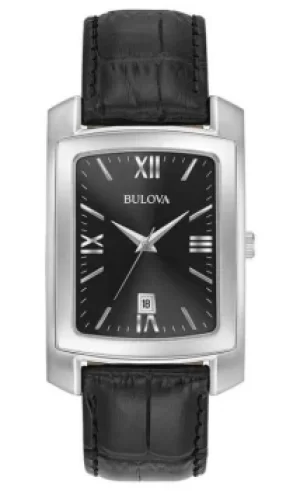 Bulova Classic Mens Rectangular Black Strap 96B269 Watch