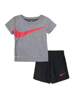 Boys, Nike NIKE INFANT BOYS NK DF DROPSETS SHORT SET, Black, Size 18 Months
