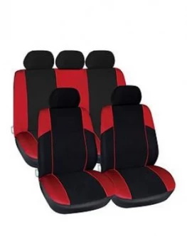 Streetwize Accessories Arizona Polyester 11 Pce Seat Cover Set With Zips In Red