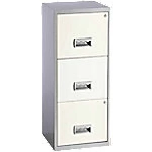 Pierre Henry Filing Cabinet Maxi Silver, White 400 x 400 x 930 mm Steel
