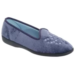 Sleepers Womens/Ladies Nieta Plain Embroidered Slippers (5 UK) (Blueberry)