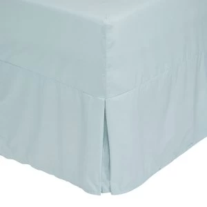Catherine Lansfield Duck Egg Non-Iron Plain Dye Pleated Fitted Valance Sheet - Double