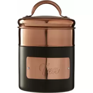 Charcoal / Copper Tea Canister Stainless Steel Airtight Jar Round Lid With Handle Kitchen /Storage Jars Canister For Tea And Tea Bags 10 x 12 x 10