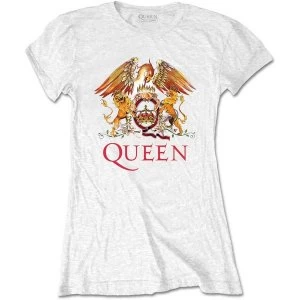 Queen - Classic Crest Womens XX-Large T-Shirt - White