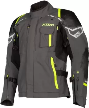 Klim Kodiak Motorcycle Textile Jacket, grey-yellow, Size 48, grey-yellow, Size 48