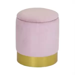 Velvet Storage Pouffe Blush Pink
