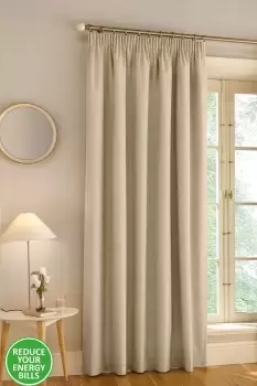 100% Blackout Thermal Linen Look Tape Top Door Curtain Single 66 x 84" (168x214cm)