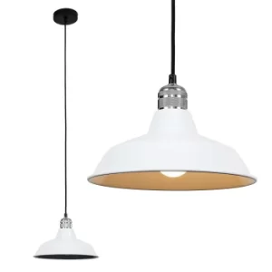 Casco Chrome Pendant with White Colby Shade