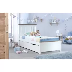 Chester White and Oak Effect Wooden Bed Single