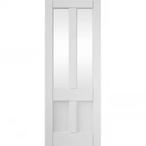 Deco 4 Panel Clear Glazed White Primed Interior Door 1981 x 762mm