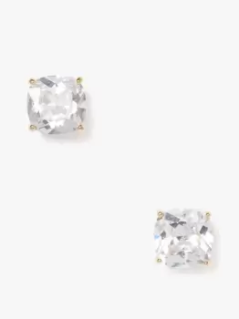 Kate Spade Mini Small Square Stud Earrings, Clear, One Size