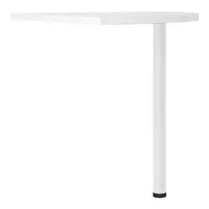 Prima Corner Desk Top with White Leg, white