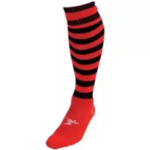 Precision Childrens/Kids Pro Hooped Football Socks (12 UK Child-2 UK) (Red/Black)