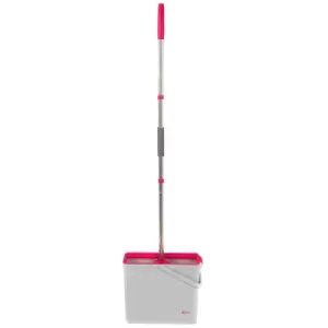 Kleeneze PVA Floor Mop And Bucket Set - Grey/Pink