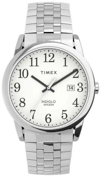 Timex TW2V40000 Mens Easy Reader White Dial / Stainless Watch