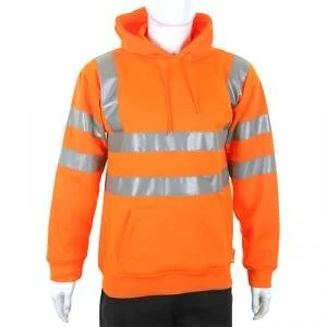 B Seen Sweatshirt Hooded Hi Vis 280gsm Medium Orange Ref BSSSH25ORM Up