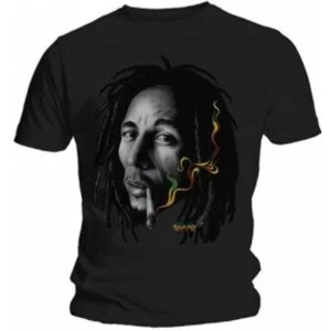 Bob Marley Rasta Smoke Black T Shirt: Medium