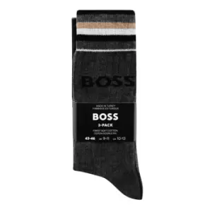 Boss 3 Pack Rib Socks - Grey