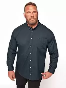 BadRhino Essential Long Sleeve Poplin Shirt - Navy, Size 3XL, Men