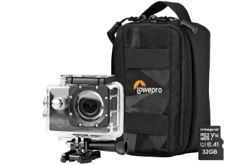Nedis 4K Ultra HD Action Camera with Waterproof Case, Mounting Kits, LowePro Protective Bag & 32GB MicroSD Card - Black