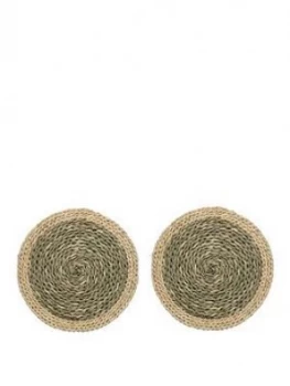 Creative Tops Naturals Woven Grass Placemats In Green ; Set Of 2