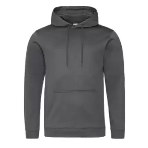 AWDis Adults Unisex Polyester Sports Hoodie (L) (Steel Grey)