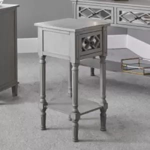 Dove Grey Mirrored Pine Wood Accent Table K/D