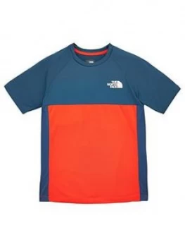 The North Face Boys Reactor Short Sleeve T-Shirt - Navy/Red Size XL, 15-16 Years