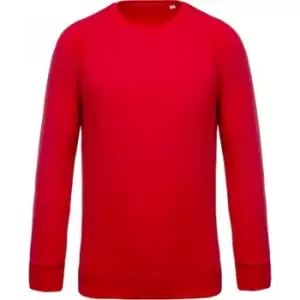 Kariban Mens Organic Raglan Sweatshirt (S) (Red)
